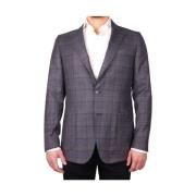 Klassieke Tartan Wollen Jas Loro Piana , Gray , Heren