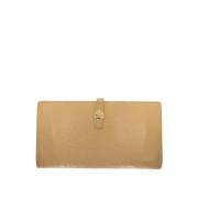 Pre-owned Leather wallets Chanel Vintage , Beige , Dames