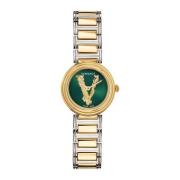 V-Virtus Mini Groen-Goud Horloge Versace , Yellow , Dames