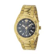 Sporty Greca Chronograaf Gouden Horloge Versace , Yellow , Heren