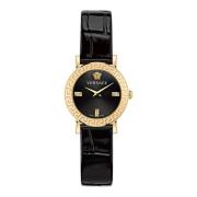 Daphnis Goud Zwart Quartz Horloge Versace , Black , Dames