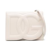 Witte DG Logo Crossbody Tas Dolce & Gabbana , White , Dames
