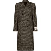 Houndstooth Double Breasted Coat Dolce & Gabbana , Multicolor , Heren