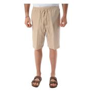 Casual Linen Shorts 120% Lino , Beige , Heren