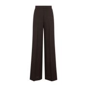 Bruine Wijde Pijp Broek Aw23 Akris , Brown , Dames