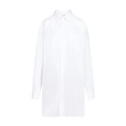 Witte Katoenen Overhemd met Puntkraag Maison Margiela , White , Dames