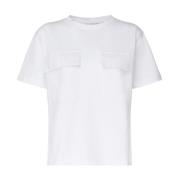 Wit T-shirt met Faux Zak Applicatie Mariuccia Milano , White , Dames