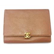 Pre-owned Leather wallets Chanel Vintage , Brown , Dames