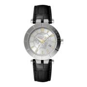 V-Race Leren Band Herenhorloge Versace , Gray , Heren