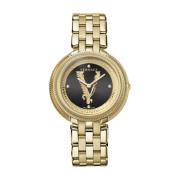 Thea Roestvrij Staal Gouden Horloge Versace , Yellow , Dames