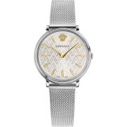 Cirkel Dameshorloge Roestvrij Staal Zilver Versace , Gray , Dames