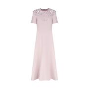 Grijze Roos Laser-Cut Maxi Jurk Valentino Garavani , Pink , Dames