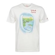 Witte Katoenen T-Shirt met Print MC2 Saint Barth , White , Heren