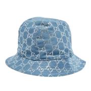 Pre-owned Canvas hats Gucci Vintage , Blue , Dames