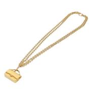 Pre-owned Metal necklaces Chanel Vintage , Yellow , Dames