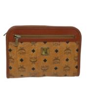 Pre-owned Canvas clutches MCM Pre-owned , Brown , Dames