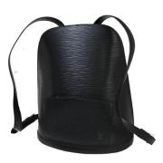 Pre-owned Leather backpacks Louis Vuitton Vintage , Black , Dames