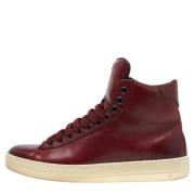 Pre-owned Leather sneakers Tom Ford Pre-owned , Red , Dames
