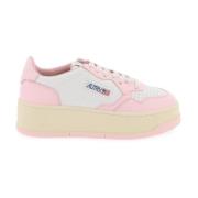 Leren lage sneakers met geperforeerde neus Autry , Pink , Dames