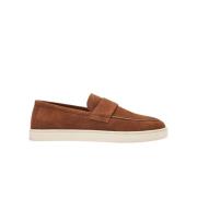 Tan Suede Loafers Scarosso , Brown , Heren