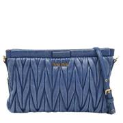 Pre-owned Leather clutches Miu Miu Pre-owned , Blue , Dames