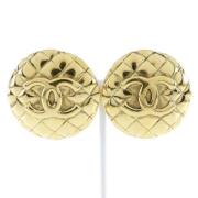 Pre-owned Metal earrings Chanel Vintage , Yellow , Dames