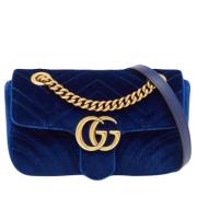 Pre-owned Velvet gucci-bags Gucci Vintage , Blue , Dames