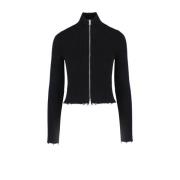Zwarte Rits Cardigan Sweaters MM6 Maison Margiela , Black , Dames