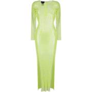 Schitterende Diamant Mesh Maxi Jurk Santa Brands , Green , Dames