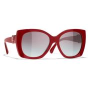 Iconische zonnebril met uniforme lenzen Chanel , Red , Unisex