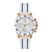 Eco-Friendly Co-Pilot Horloge Wit/Rosegoud Guess , White , Dames