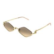 Semi Rimless Metalen Zonnebril Gg1604S Gucci , Yellow , Unisex