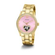 Hart wijzerplaat roestvrijstalen armbandhorloge Guess , Yellow , Dames