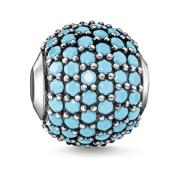 Pavé turquoise oorbellen glas keramiek stenen Thomas Sabo , Blue , Dam...