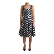 Blauwe Polka Dot A-lijn Jurk Dolce & Gabbana , Multicolor , Dames