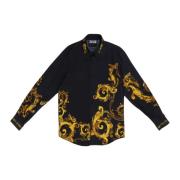 Abstract Barok Shirt met Logo Versace Jeans Couture , Black , Heren