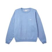 Geborduurde Pigment Crew Sweatshirt Obey , Blue , Heren