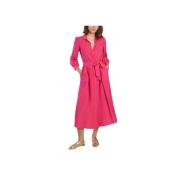 Fuchsia Lange Mouw Overhemdkraag Jurk Ba&Sh , Pink , Dames