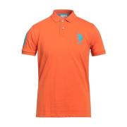 Heren Katoenen Polo Shirt U.s. Polo Assn. , Orange , Heren