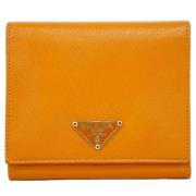 Pre-owned Leather wallets Prada Vintage , Orange , Dames