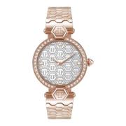Couture Roségoud Horloge met Strass Philipp Plein , Pink , Dames
