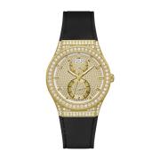 Princess Multifunctionele Horloge Zwart/Goud Guess , Black , Dames