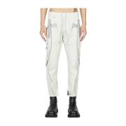 Slim-fit Nylon Broek met Lint Motief Sulvam , White , Heren