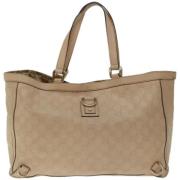 Pre-owned Canvas totes Gucci Vintage , Beige , Dames