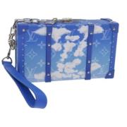 Pre-owned Leather clutches Louis Vuitton Vintage , Blue , Dames