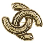 Pre-owned Metal brooches Chanel Vintage , Yellow , Dames