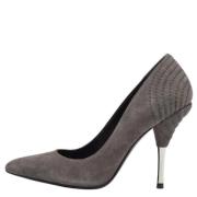Pre-owned Suede heels Balmain Pre-owned , Gray , Dames