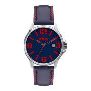 Blauw Leren Analoge Horloge Filastyle Fila , Blue , Heren