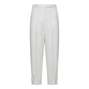 Witte Hoge Taille Maatwerk Broek Thom Browne , White , Dames