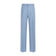 Blauwe Wol Broek Lanvin , Blue , Heren